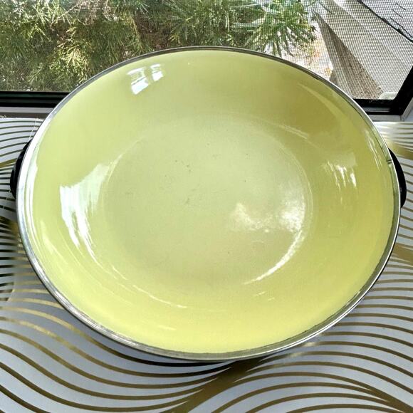 Vintage Mid Century Modern Emo Celje Double Handled Enamel Sauté Pans Set of 3 - Picture 5 of 16